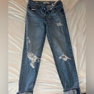 Levi's Blue Distressed Boyfriend Jeans